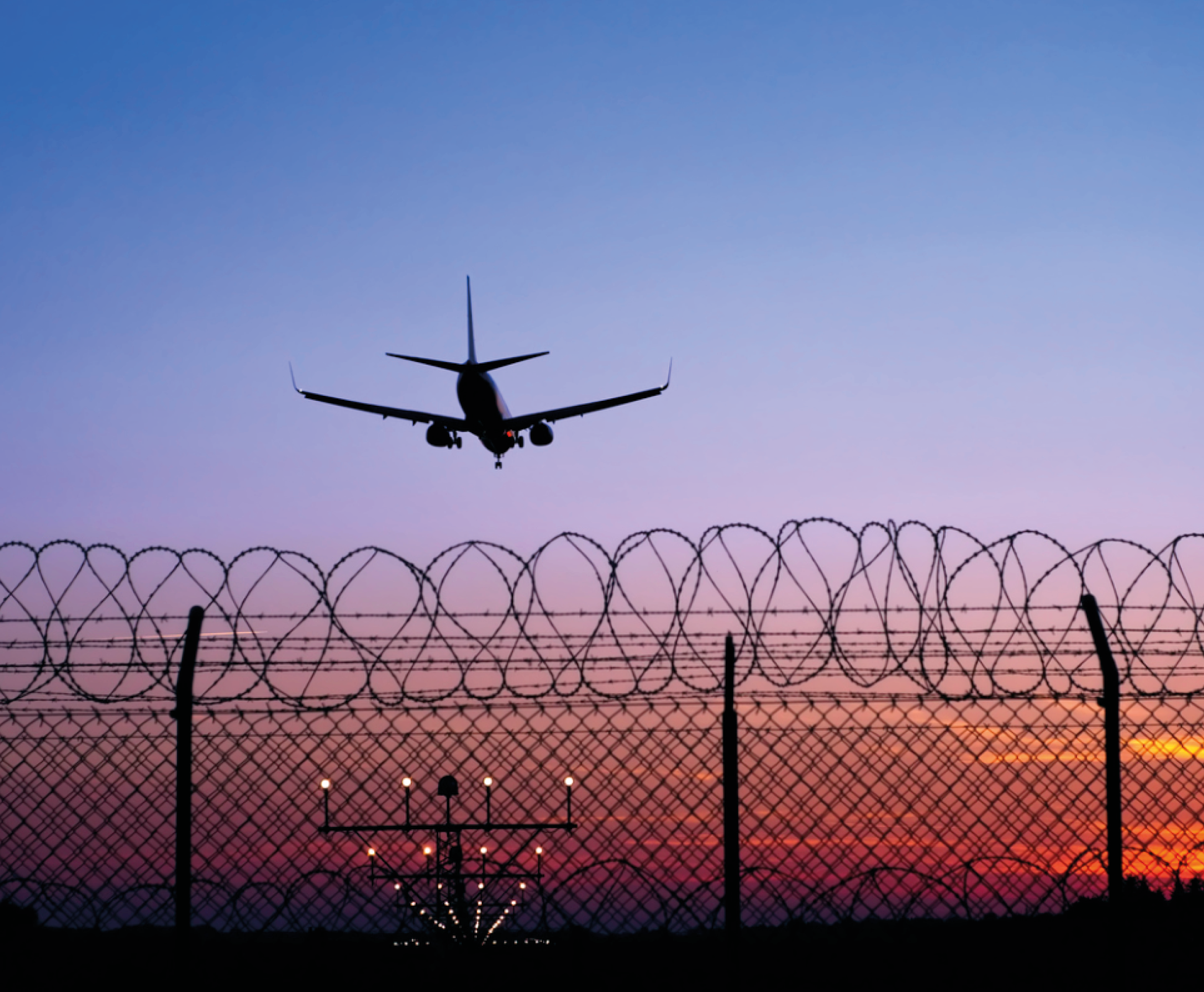 aircraft landing on a protected runway