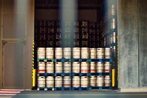 Barrels of alcoholic beverages