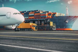 Tous les moyens de transports avion, train, camion, bateau
