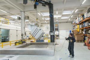 fall of goods in BVT test hall