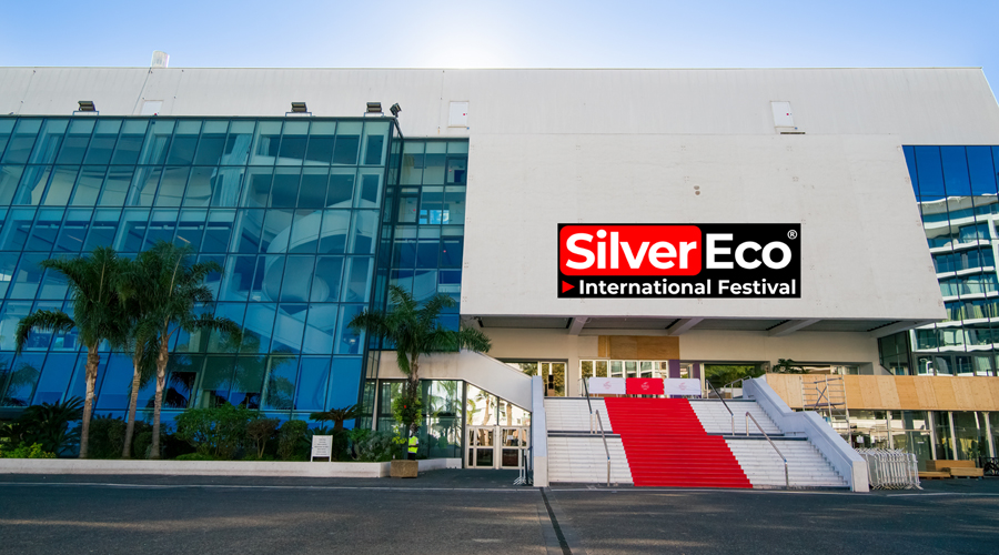 Palais des festivals et des Congrès de Cannes avec logo du SilverEco