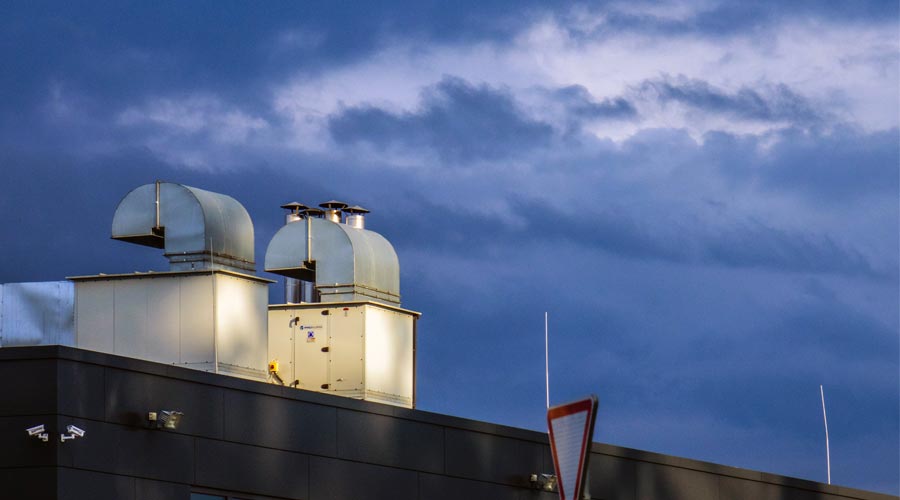 Ventilation outlet on the roof of a factory