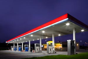 gas station at night
