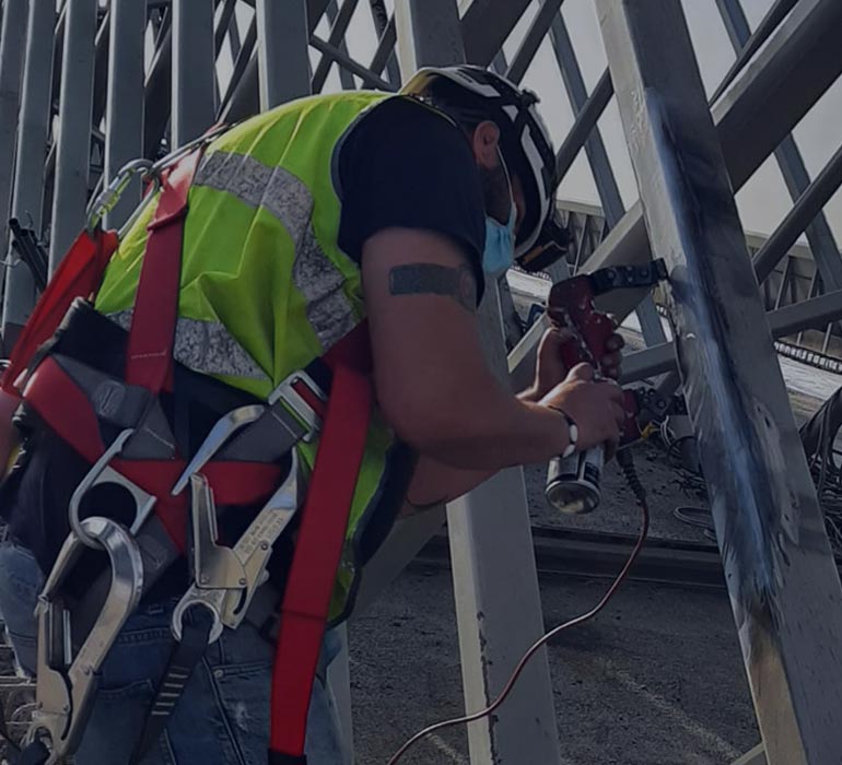 Eurocontrol employee conducting a regulatory inspection on a bridge
