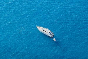 recreational boat on the sea