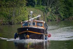 Boat navigating in continental waters