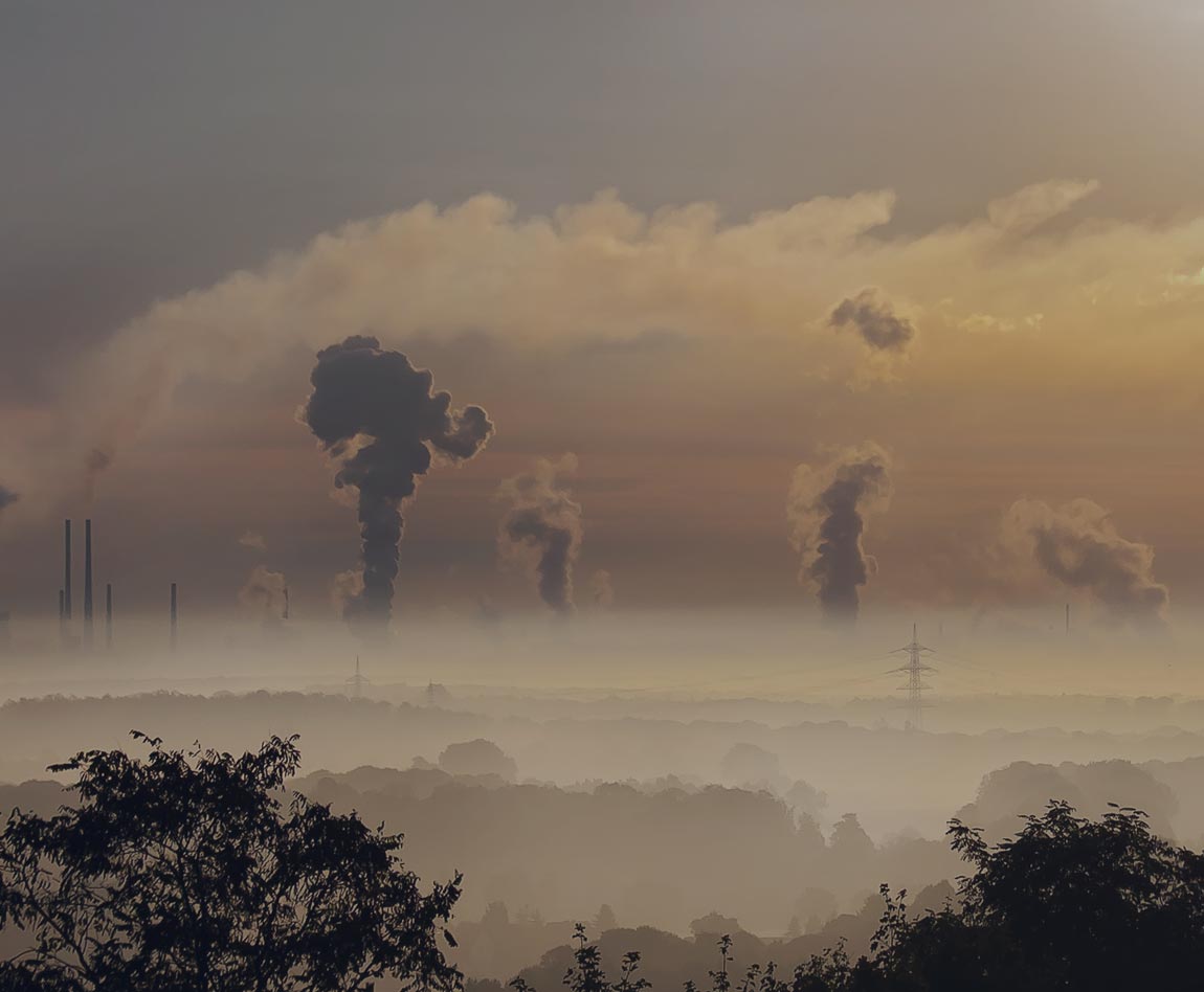 horizon with lots of factory fumes