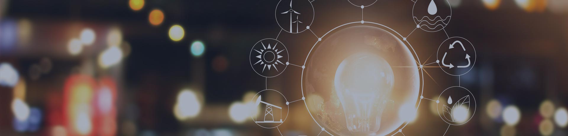 bombilla con todas las fuentes de energía