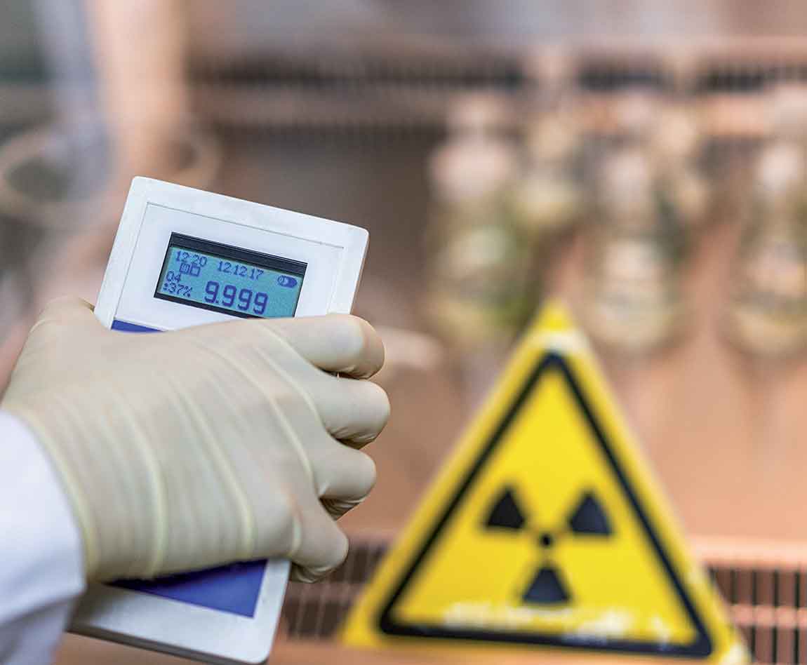 Triangle jaune représentant la radioprotection