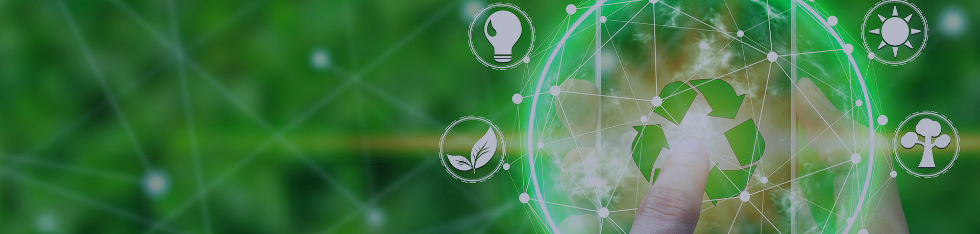 Un doigt pointant un sigle recyclage