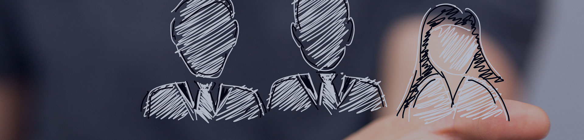 Dessin de deux hommes et une femme