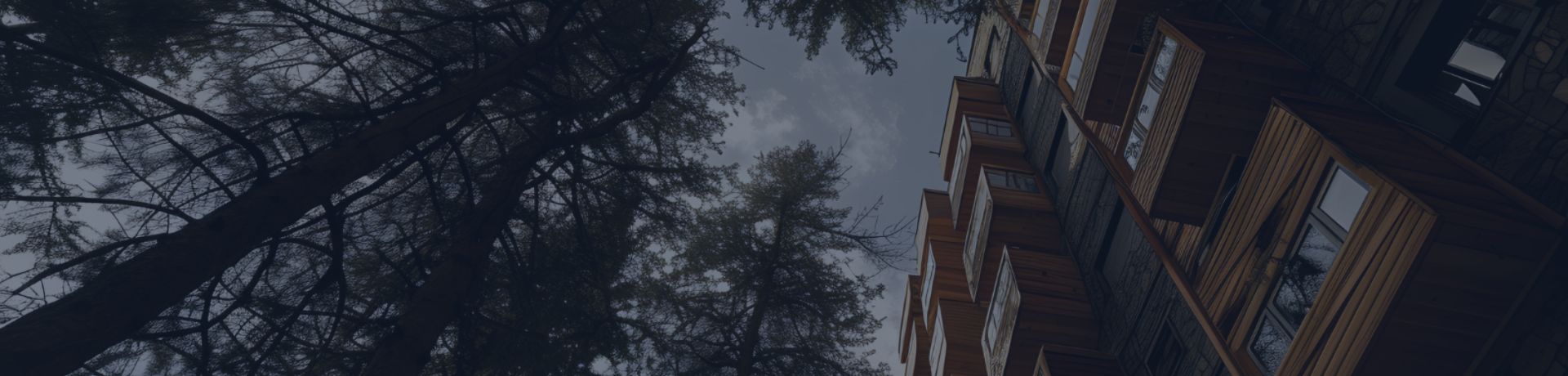 Un bâtiment avec des arbres à côté, concept de certification environnementale