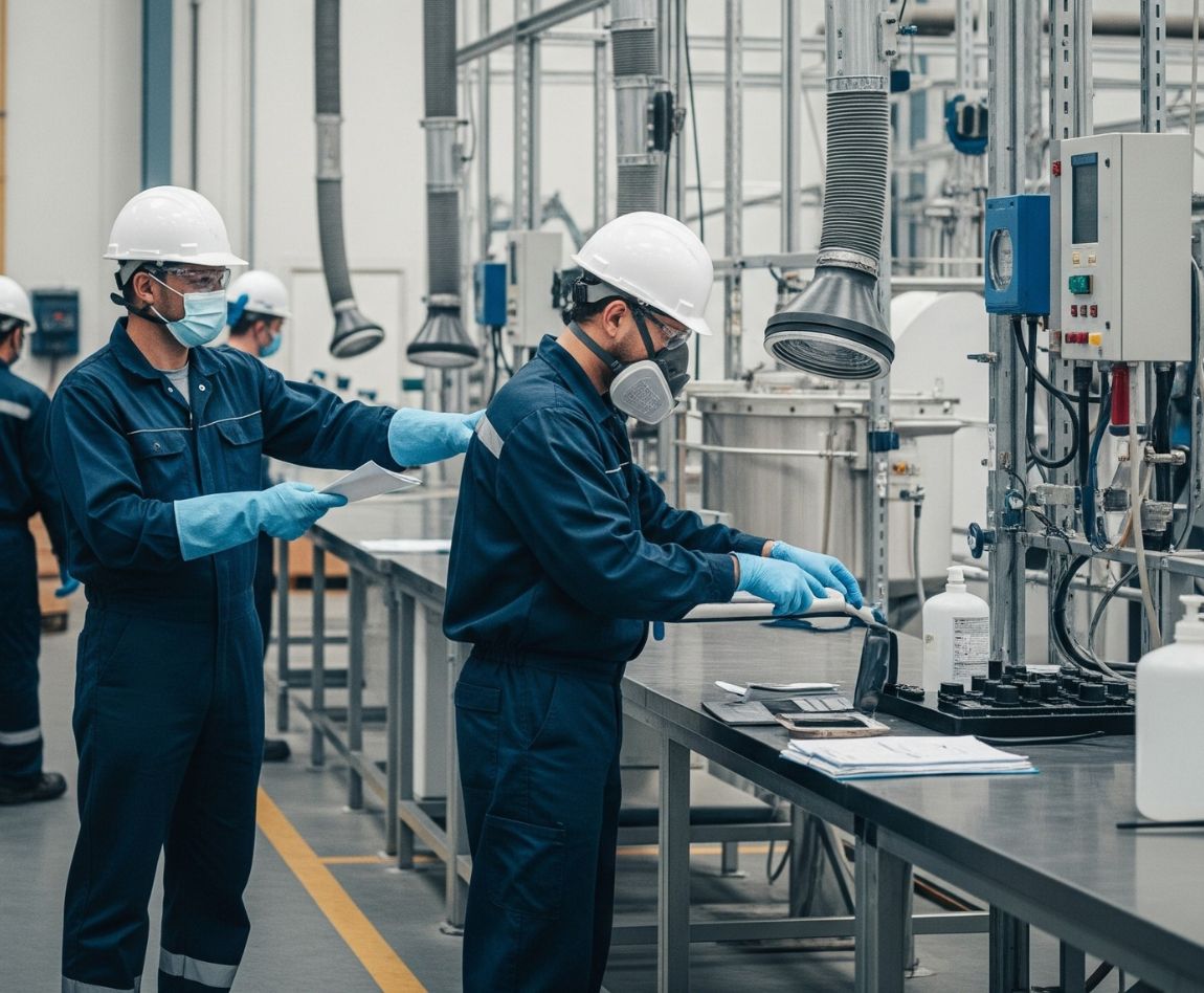 Prévention risque chimique travail : EPI, ventilation, sécurité industrielle.