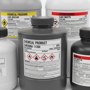 Produits chimiques : étiquettes de danger et fiches de données de sécurité (SDS).
