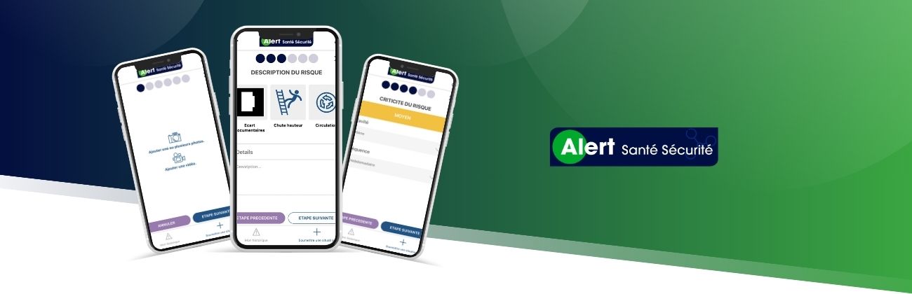 Visuel de l'application web Alert Santé Sécurité par Apave