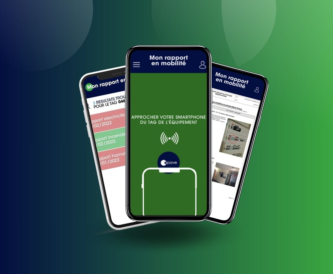 Visuel de la solution digitale Apave Mon rapport en mobilité