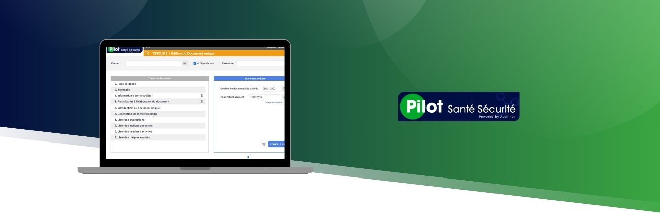 Des captures écran de la solution digitale Apave Pilot Santé Sécurité