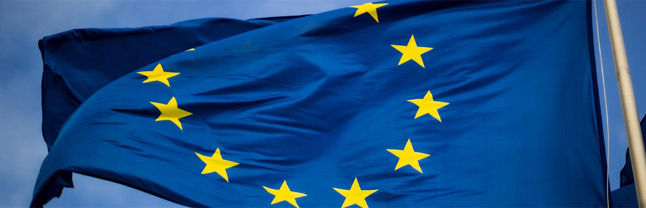 Drapeau de l'Union Européenne Bleu avec des étoiles jaunes