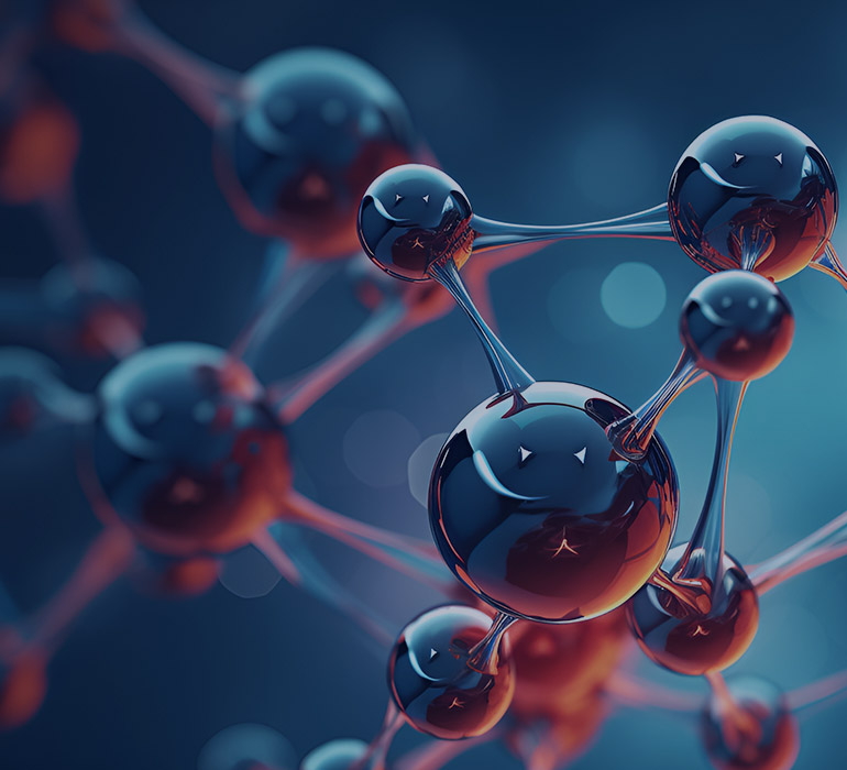 Modèle 3D de molécules avec un fond de molécule