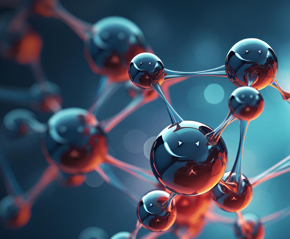Modèle 3D de molécules avec un fond de molécule