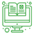 Pictogramme vert d'un catalogue en ligne