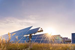 Fields of photovoltaic panels