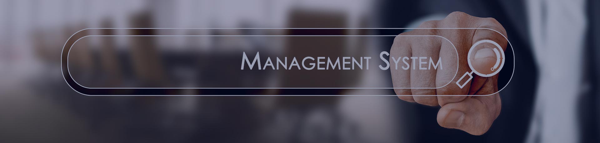 finger on a search engine with "management system" written