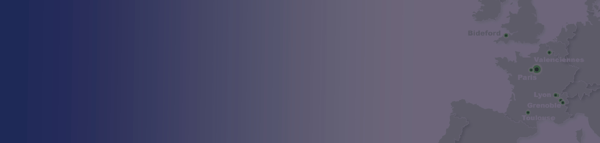 Sopemea's locations in France and in the UK