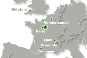 Carte des implantations de Sopemea