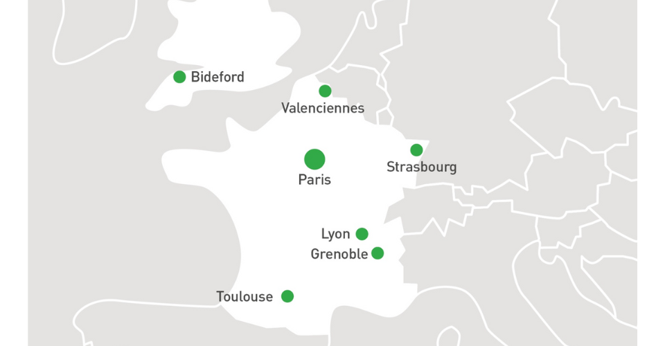 Carte des implantations de Sopemea