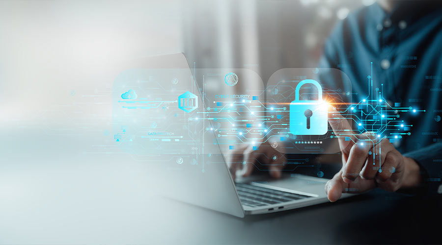 Ordinateur avec cadenas digital