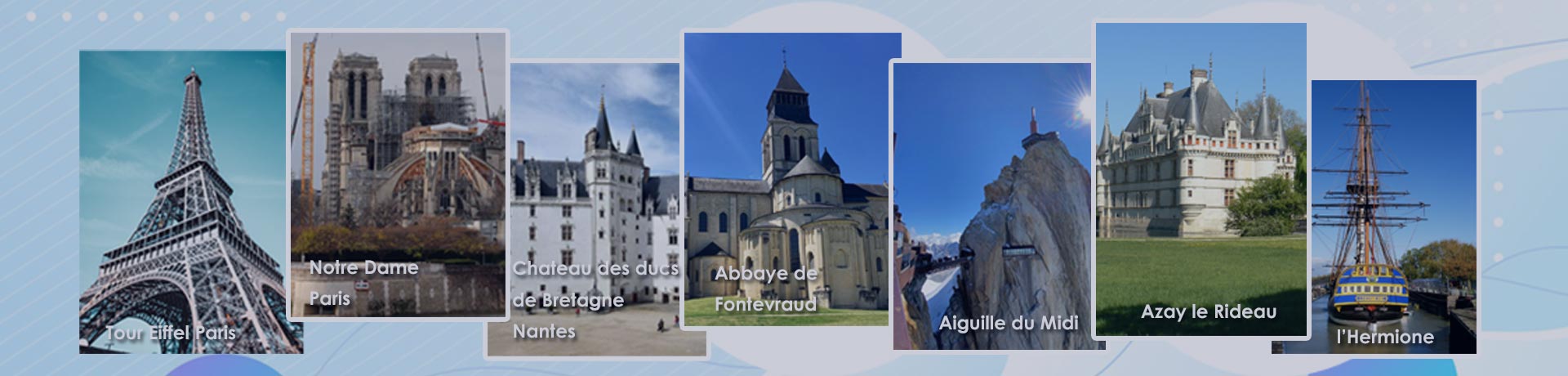 Différents monuments français