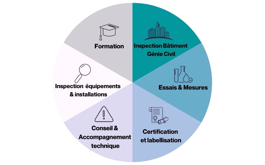 Diagramme présentant les métiers Apave