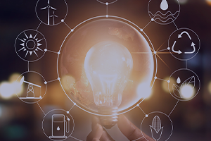 Une ampoule allumée