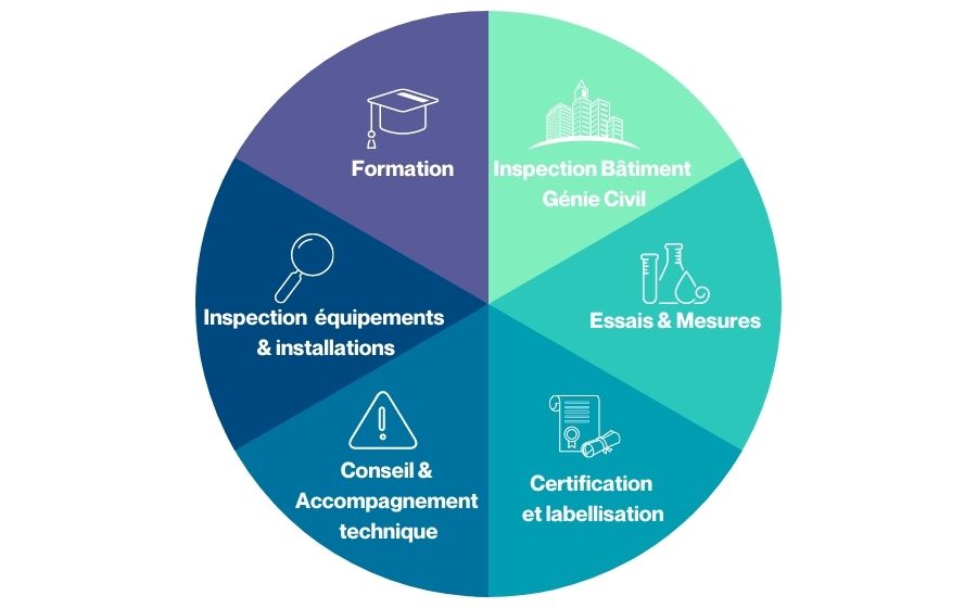 Diagramme présentant les métiers Apave
