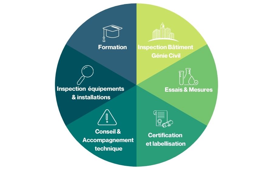 Diagramme présentant les métiers Apave