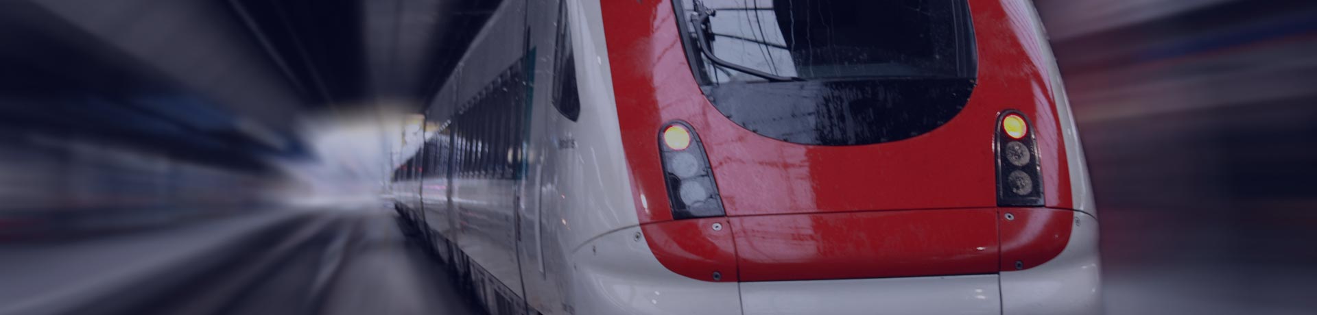 A train on the rails in motion