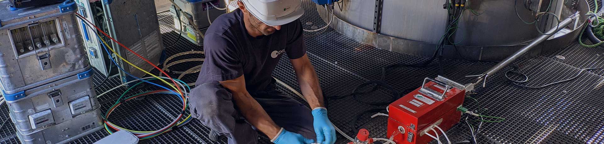 A man carrying out atmospheric controls