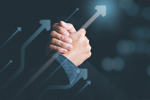 Poignée de main avec des enjeux de performance